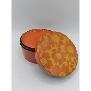 Set Of 6 Plastic Coasters In Metal Container Vintage Retro Flower Power Hippy